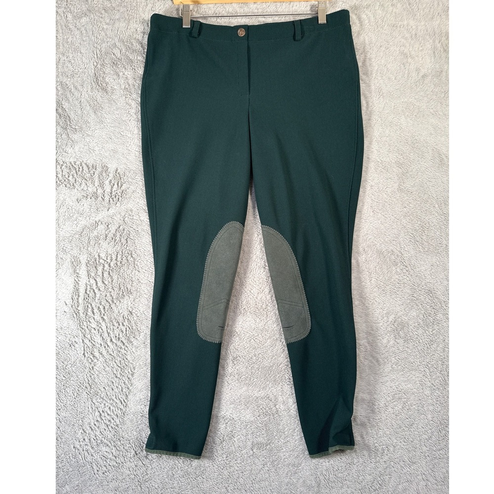 TuffRider Ladies 34 Hunter Low Rise Pull On Breeches Equestrian Pants Green Barn